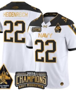 Eli Heidenreich Jersey #22 Navy Midshipmen Commander-in-chief's Trophy All Stitched
