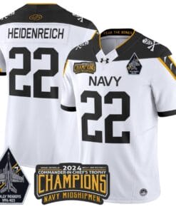 Eli Heidenreich Jersey #22 Navy Midshipmen Commander-in-chief's Trophy All Stitched