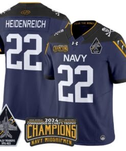 Eli Heidenreich Jersey #22 Navy Midshipmen Commander-in-chief's Trophy All Stitched