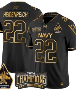 Eli Heidenreich Jersey #22 Navy Midshipmen Commander-in-chief's Trophy All Stitched