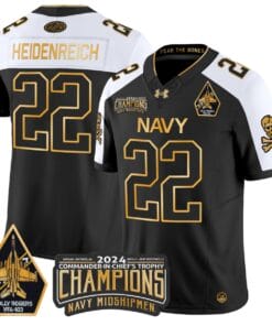Eli Heidenreich Jersey #22 Navy Midshipmen Commander-in-chief's Trophy All Stitched