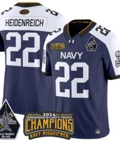 Eli Heidenreich Jersey #22 Navy Midshipmen Commander-in-chief's Trophy All Stitched