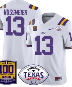 Garrett Nussmeier Jersey #13 LSU Tigers Texas Bowl Patch Football All Stitched