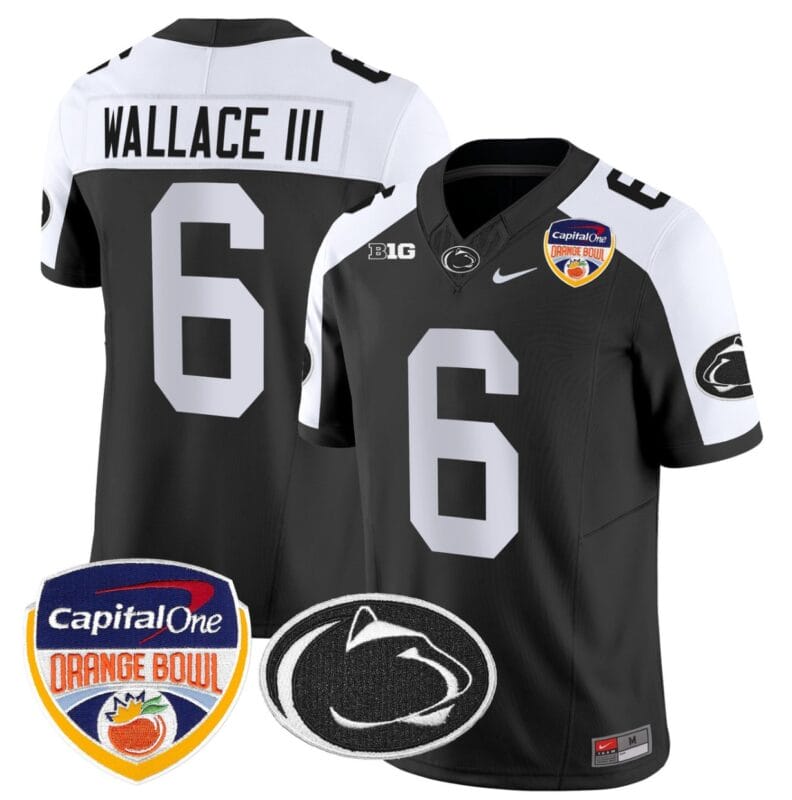 Harrison Wallace III Jersey #6 Penn State Orange Bowl Patch All Stitched 