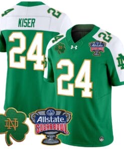 Jack Kiser Jersey #24 Notre Dame 2024 Sugar Bowl Patch V2 All Stitched
