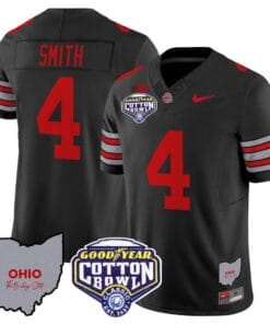 Jeremiah Smith Jersey #4 Ohio State Buckeyes Cotton Bowl Patch All Stitched