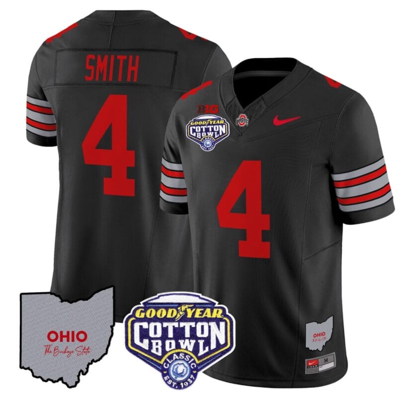 Jeremiah Smith Jersey #4 Ohio State Buckeyes Cotton Bowl Patch All Stitched