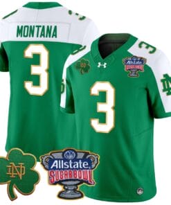 Joe Montana Jersey #3 Notre Dame 2024 Sugar Bowl Patch V2 All Stitched