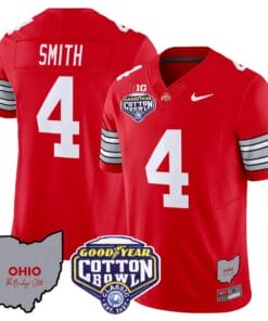 Jeremiah Smith Jersey #4 Ohio State Buckeyes Cotton Bowl Patch All Stitched