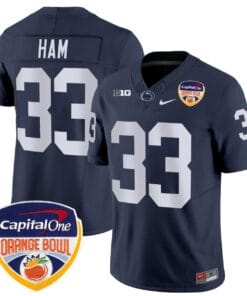 Jack Ham Jersey #33 Penn State Orange Bowl Patch Stitched All Stitched