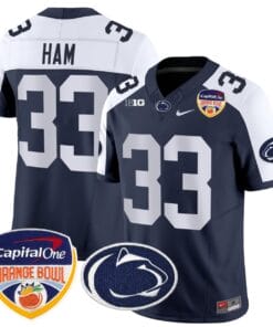 Jack Ham Jersey #33 Penn State Orange Bowl Patch Stitched All Stitched