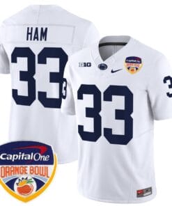 Jack Ham Jersey #33 Penn State Orange Bowl Patch Stitched All Stitched