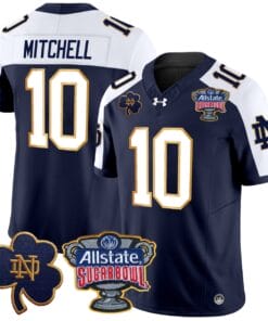 Kris Mitchell Jersey #10 Notre Dame 2024 Sugar Bowl Patch V2 All Stitched