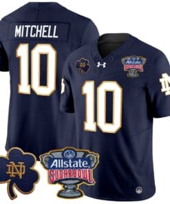Kris Mitchell Jersey #10 Notre Dame 2024 Sugar Bowl Patch V2 All Stitched