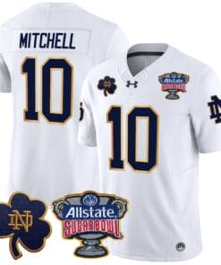 Kris Mitchell Jersey #10 Notre Dame 2024 Sugar Bowl Patch V2 All Stitched