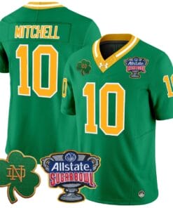 Kris Mitchell Jersey #10 Notre Dame 2024 Sugar Bowl Patch V2 All Stitched