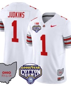 Quinshon Judkins Jersey #1 Ohio State Buckeyes Cotton Bowl Patch All Stitched