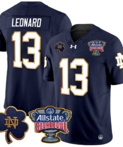 Riley Leonard Jersey #13 Notre Dame 2024 Sugar Bowl Patch V2 All Stitched