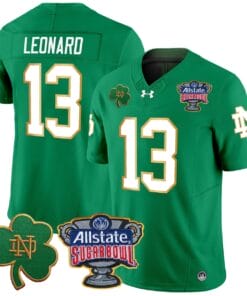 Riley Leonard Jersey #13 Notre Dame 2024 Sugar Bowl Patch V2 All Stitched