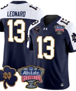 Riley Leonard Jersey #13 Notre Dame 2024 Sugar Bowl Patch V2 All Stitched