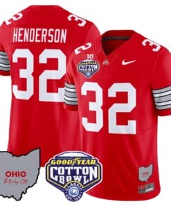 Treveyon Henderson Jersey #32 Ohio State Buckeyes Cotton Bowl Patch All Stitched 6 Treveyon Henderson Jersey #32 Ohio State Buckeyes Cotton Bowl Patch All Stitched