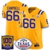 Will Campbell Jersey #66 LSU Tigers Texas Bowl Patch Football All Stitched