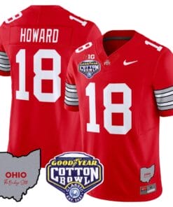 Will Howard Jersey #18 Ohio State Buckeyes Cotton Bowl Patch All Stitched