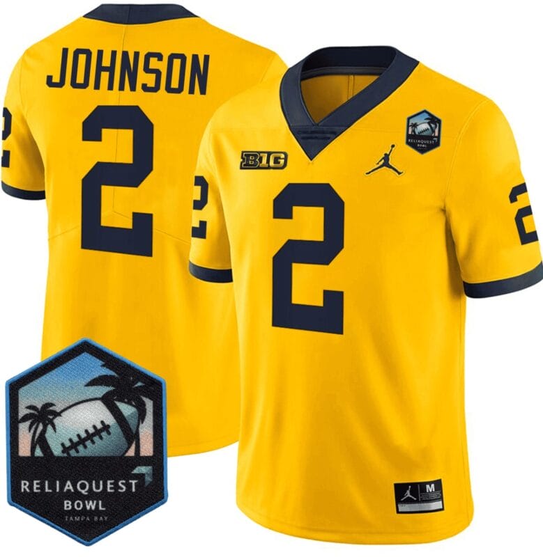 Will Johnson Jersey #2 Michigan Wolverines ReliaQuest Bowl Patch Vapor All Stitched