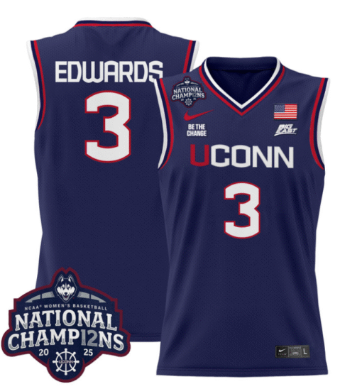 Aaliyah Edwards Jersey #3 UConn Huskies 2025 National Champions Patch Stitched Basketball - Image 4
