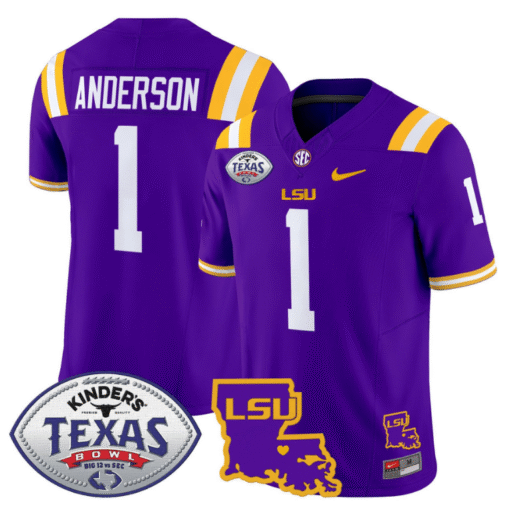 Aaron Anderson Jersey #1 LSU Tigers 2024 Texas Bowl Stitched Football - Image 5