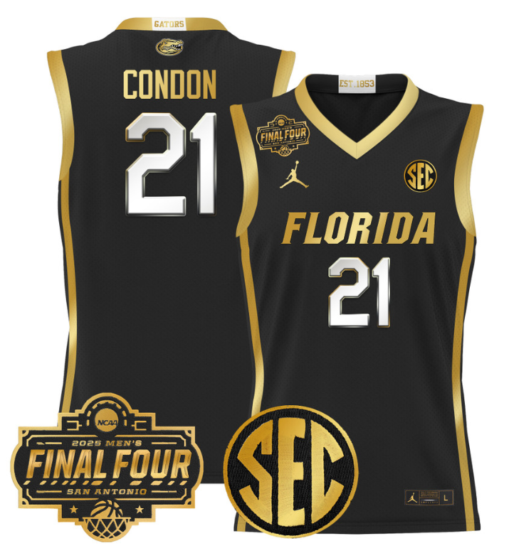 Alex Condon Jersey #21 Florida Gators 2025 Final Four Patch Basketball Stitched 14 Alex Condon Jersey #21 Florida Gators 2025 Final Four Patch Basketball Stitched