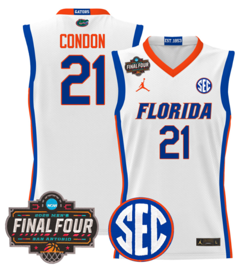 Alex Condon Jersey #21 Florida Gators 2025 Final Four Patch Basketball Stitched - Image 2