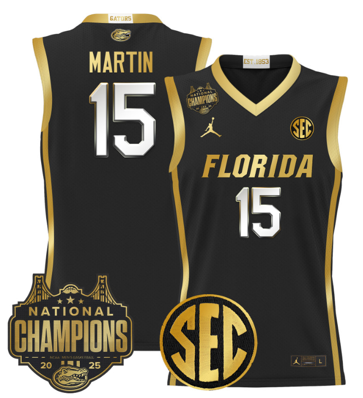 Alijah Martin Jersey #15 Florida Gators 2025 National Champions Patch Basketball Stitched 14 Alijah Martin Jersey #15 Florida Gators 2025 National Champions Patch Basketball Stitched