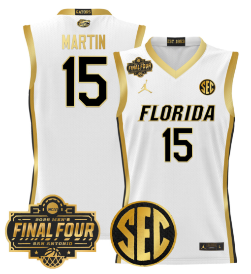 Alijah Martin Jersey #15 Florida Gators 2025 Final Four Patch Basketball Stitched - Image 2