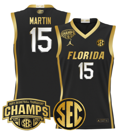 Alijah Martin Jersey #15 Florida Gators 2025 Tournament Champions Basketball Stitched