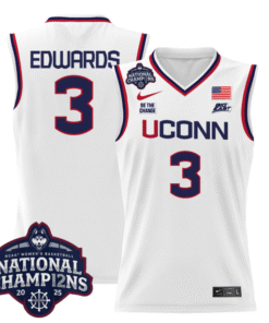 Alternative view of Aaliyah Edwards Jersey #3 UConn Huskies 2025 National Champions Patch Stitched Basketball