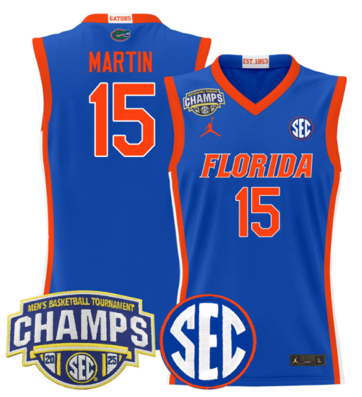 Alijah Martin Jersey #15 Florida Gators 2025 Tournament Champions Basketball Stitched - Image 3