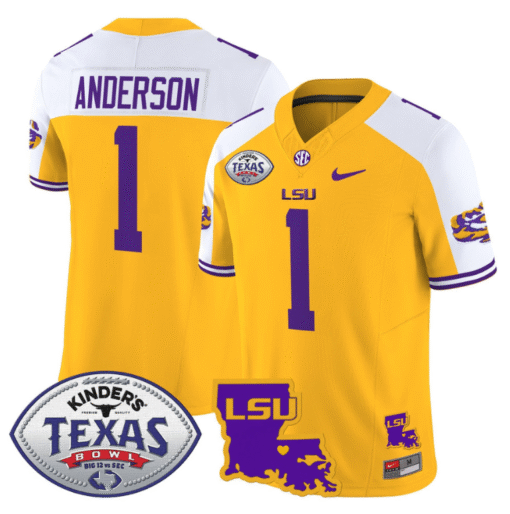 Aaron Anderson Jersey #1 LSU Tigers 2024 Texas Bowl Stitched Football