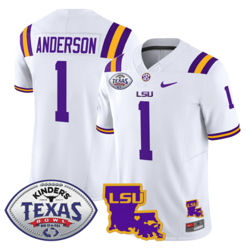 Aaron Anderson Jersey #1 LSU Tigers 2024 Texas Bowl Stitched Football - Image 4