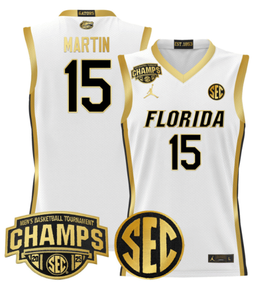 Alijah Martin Jersey #15 Florida Gators 2025 Tournament Champions Basketball Stitched - Image 5