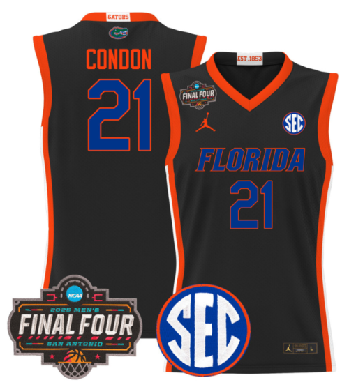 Alex Condon Jersey #21 Florida Gators 2025 Final Four Patch Basketball Stitched - Image 5
