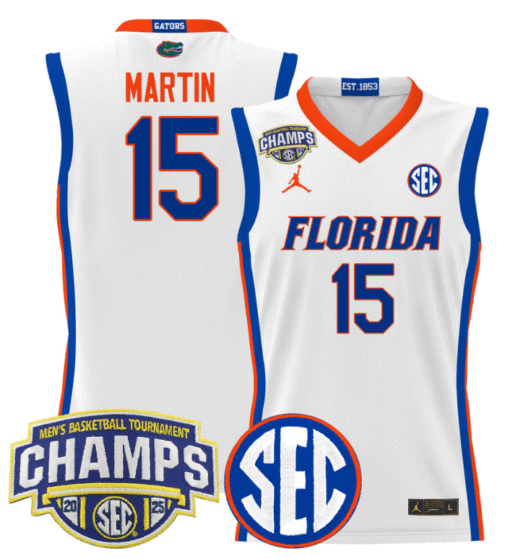 Alijah Martin Jersey #15 Florida Gators 2025 Tournament Champions Basketball Stitched - Image 2