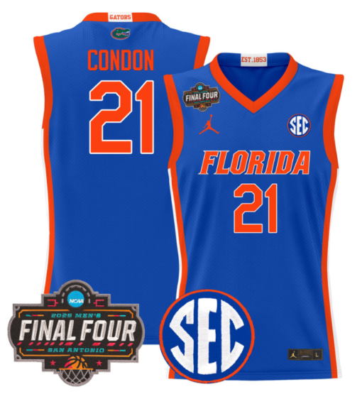 Alex Condon Jersey #21 Florida Gators 2025 Final Four Patch Basketball Stitched - Image 4