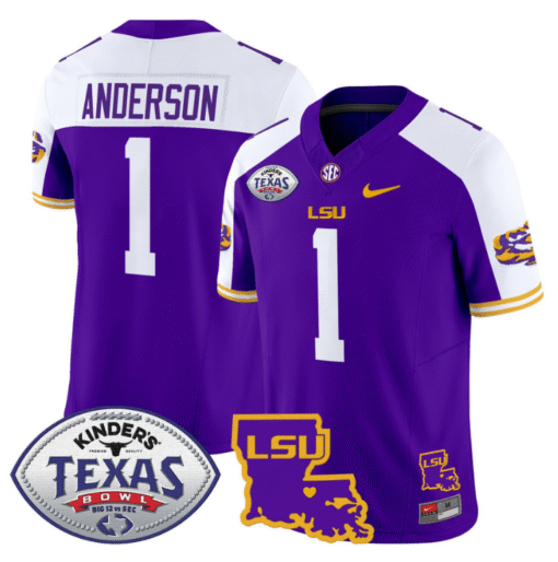 Aaron Anderson Jersey #1 LSU Tigers 2024 Texas Bowl Stitched Football - Image 3