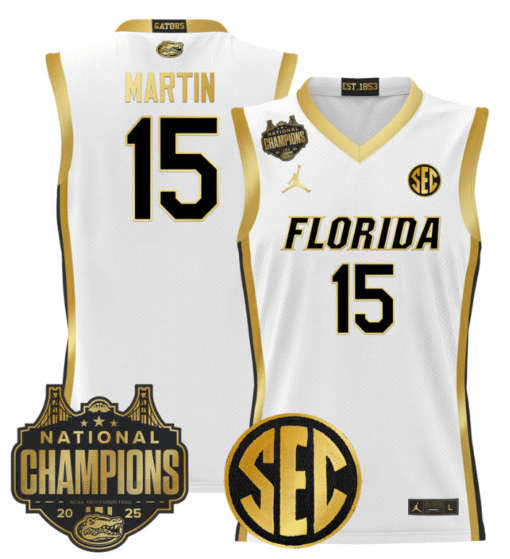 Alijah Martin Jersey #15 Florida Gators 2025 National Champions Patch Basketball Stitched - Image 4