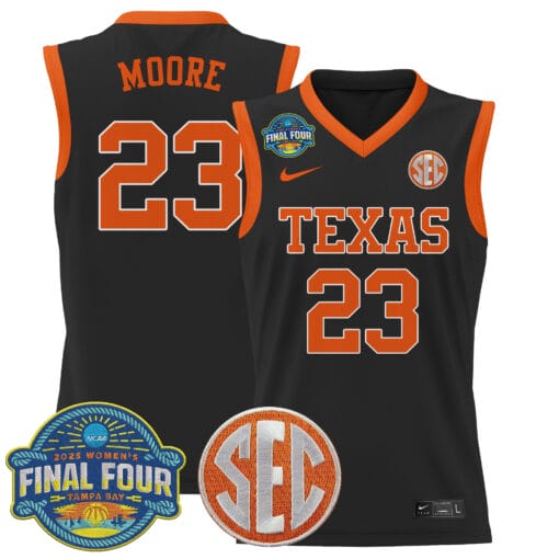 Aaliyah Moore Jersey #23 Texas Longhorns 2025 Sec Final Four Patch Basketball Stitched - Image 4
