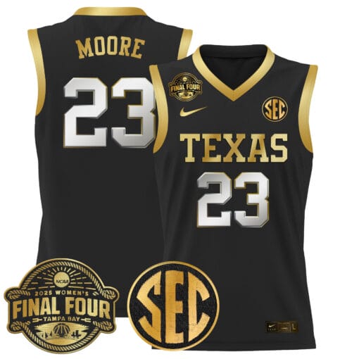 Aaliyah Moore Jersey #23 Texas Longhorns 2025 Sec Final Four Patch Basketball Stitched