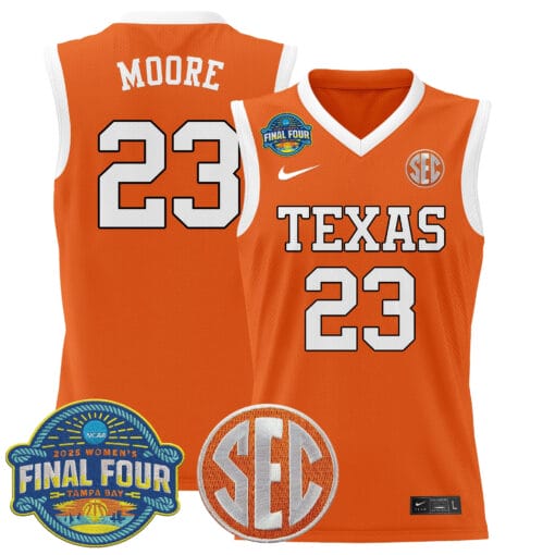 Aaliyah Moore Jersey #23 Texas Longhorns 2025 Sec Final Four Patch Basketball Stitched - Image 3
