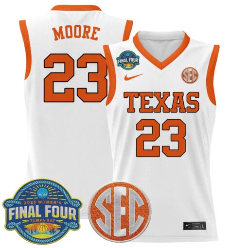 Aaliyah Moore Jersey #23 Texas Longhorns 2025 Sec Final Four Patch Basketball Stitched - Image 2