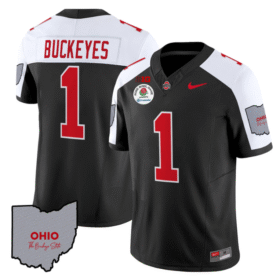 Buckeyes Jersey #1 Ohio State Rose Bowl Patch V3 Stitched Football 16 Buckeyes Jersey #1 Ohio State Rose Bowl Patch V3 Stitched Football